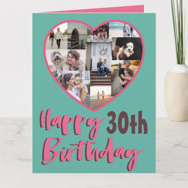  Any Age Happy Birthday Multi Photo Greeting Card (Front)