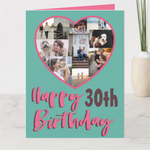 Any Age Happy Birthday Multi Photo Greeting Card