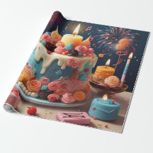 Any Age Happy Birthday Pink Cake Candle 
