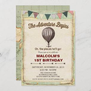 ANY AGE - Hot Air Balloon Birthday Invitation