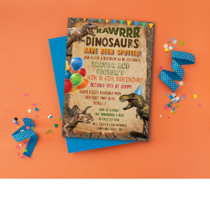 ANY AGE - Joint Dinosaur Birthday Party Invitation