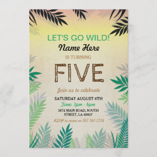 ANY AGE Jungle Birthday Party Safari ZOO Invite