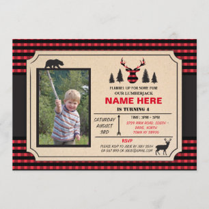 Any Age Lumberjack Birthday Invite Check Invite