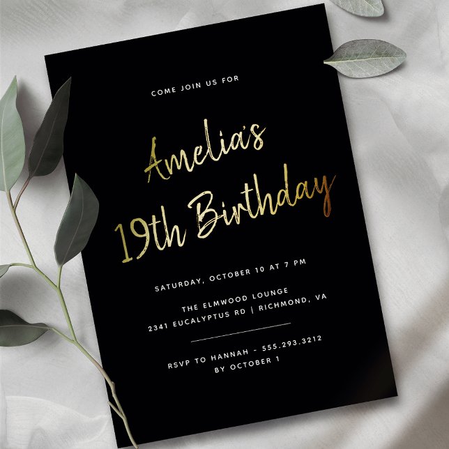 Any Age | Modern Black and Gold Birthday (Creator Uploaded)