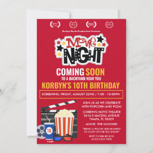 ANY AGE - Movie Night Birthday Invitation