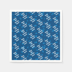 Any age & name personalized happy birthday napkin