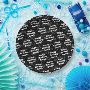 Any age & name personalized happy birthday paper plate