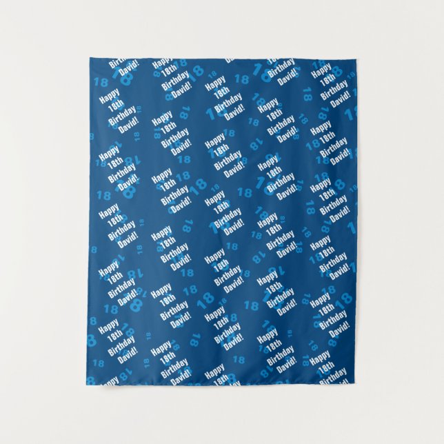 Any age & name personalized happy birthday tapestry (Front)