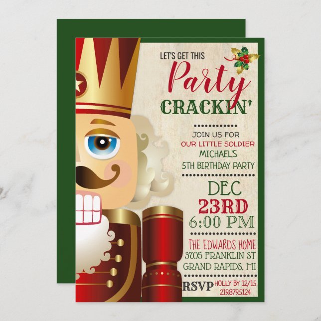 ANY AGE - Nutcracker Birthday Invitation (Front/Back)