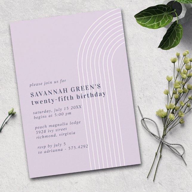 Any Age | Pastel Lavender Purple Simple Birthday Invitation (Creator Uploaded)