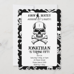 Any Age Pirate Themed Birthday Invitation