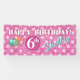 Any Age Polka Dot Birthday 2 Banner