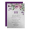 Any Age Purple Silver Rose 80th Birthday Invite