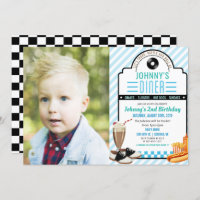 ANY AGE - Retro Diner Birthday Photo Invitation