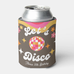 Any Age Retro Groovy 70s Let's Disco Birthday Can Cooler