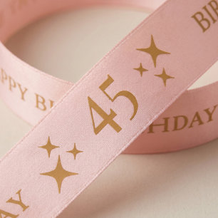 ANY AGE Rose Personalized Birthday Gift Satin Ribbon