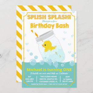 ANY AGE - Rubber Duck Birthday Invitation