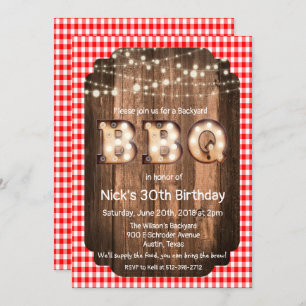 ANY AGE - Rustic BBQ Birthday Invitation