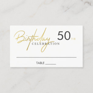 ANY AGE SIMPLE ELEGANT FAUX GOLD BIRTHDAY PLACE BUSINESS CARD