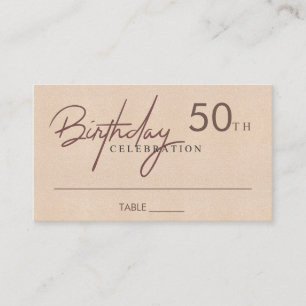 ANY AGE SIMPLE ELEGANT SOFT PINK BIRTHDAY PLACE BUSINESS CARD