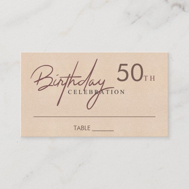 ANY AGE SIMPLE ELEGANT SOFT PINK BIRTHDAY PLACE BUSINESS CARD (Front)