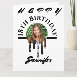 Any Age Simple Photo Personalized Birthday Card