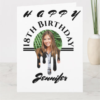 Any Age Simple Photo Personalized Birthday Card