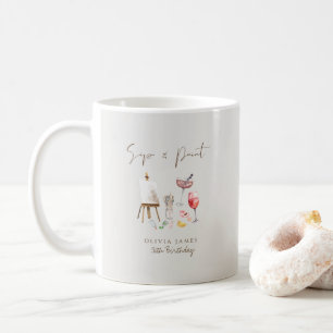 Any age sip and paint birthday  coffee mug