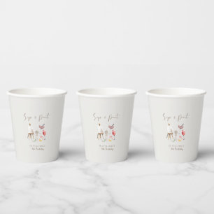 Any age sip and paint birthday paper cups