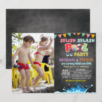 ANY AGE - Splish Splash Dual Pool Party Invitation