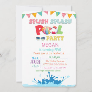 ANY AGE - Splish Splash Pool Party Invitation