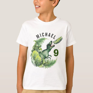 ANY AGE T-Rex Dinosaur Boy's Birthday T-Shirt