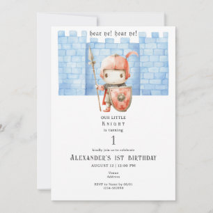 Any Age Toddlers Medieval Knight Renfaire Birthday Invitation