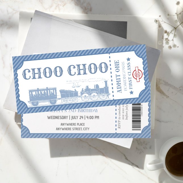 Any age train theme boy birthday  invitation (Creator Uploaded)