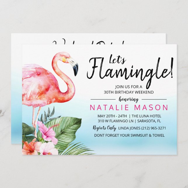 ANY AGE - Tropical Birthday Weekend Invitation (Front/Back)