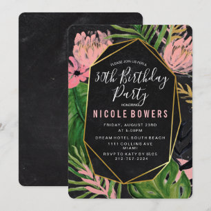 ANY AGE - Tropical Floral Birthday Invitation