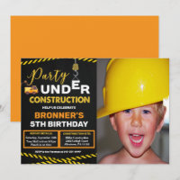 ANY AGE - Under Construction Birthday Invitation