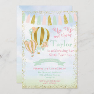ANY AGE - Up & Away Hot Air Balloon Invitation