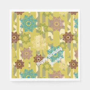 Any Age Urban Floral Birthday Napkin
