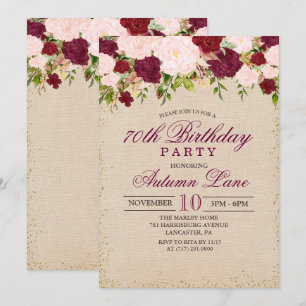 ANY AGE - Vintage Floral Birthday Invitation