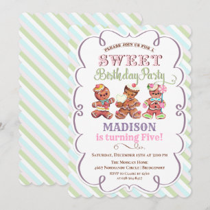 ANY AGE - Vintage Gingerbread Birthday Invitation