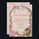ANY AGE - Vintage Victorian Birthday Invitation<br><div class="desc">Vintage Photo Victorian Birthday Invitation Romantic Floral Tea Party Pearls</div>