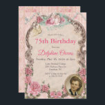 ANY AGE - Vintage Victorian Birthday Invitation<br><div class="desc">Vintage Photo Victorian Birthday Invitation Romantic Floral Tea Party Pearls</div>