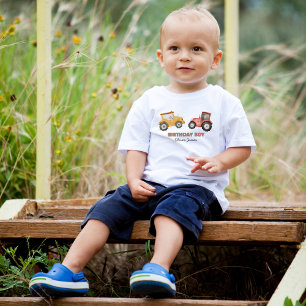 Any age Watercolor tractor boy birthday Toddler T-shirt