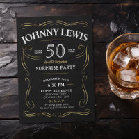 Any age whiskey themed surprise 50th birthday