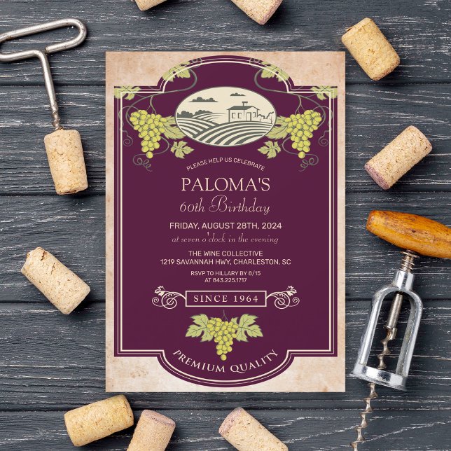 ANY AGE - Wine Label Birthday Invitation (Creator Uploaded)