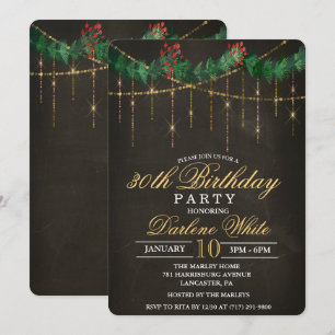 ANY AGE - Winter Holiday Birthday Invitation
