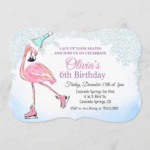 ANY AGE - Winter Ice Skating Birthday Invitation