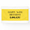 Any Age Yellow Black Custom Happy Birthday Banner