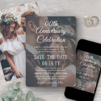 ANY Anniversary 2 Photo Elegant White Text Overlay